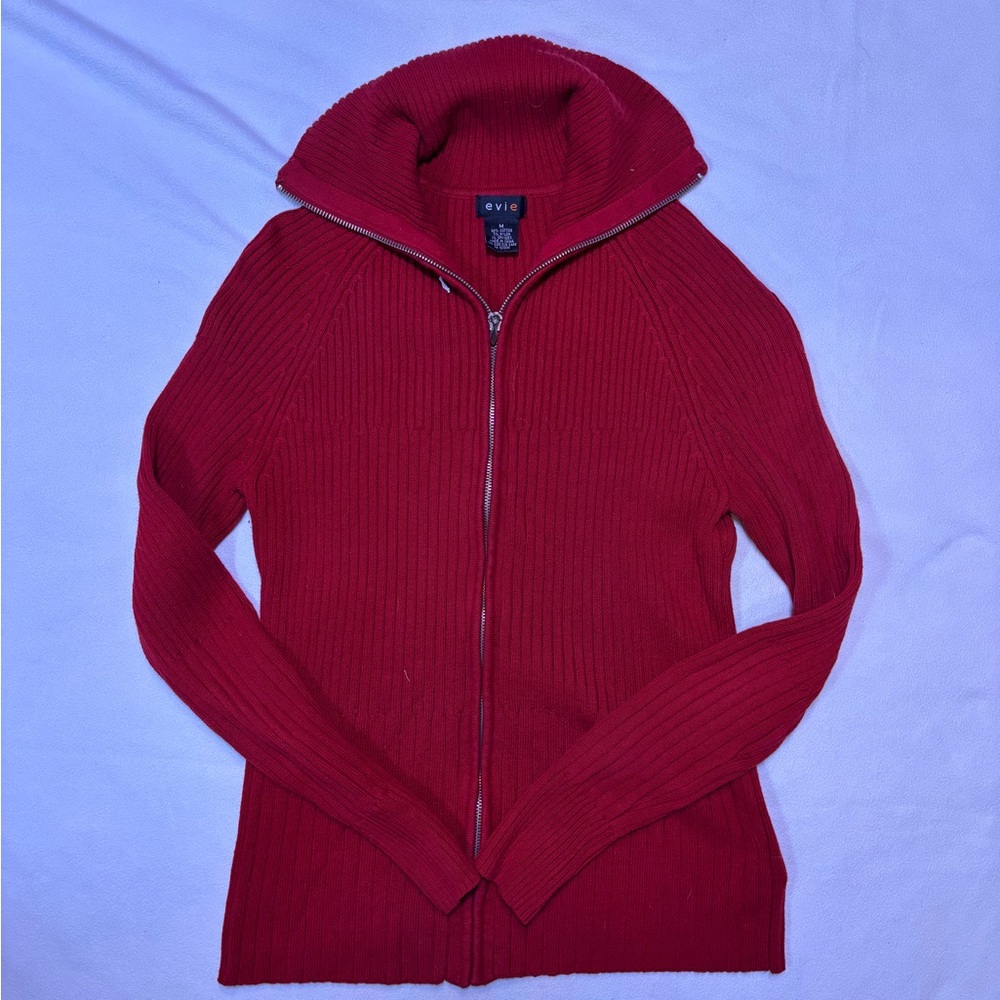 Evie Women's Red Zip-up Sweater